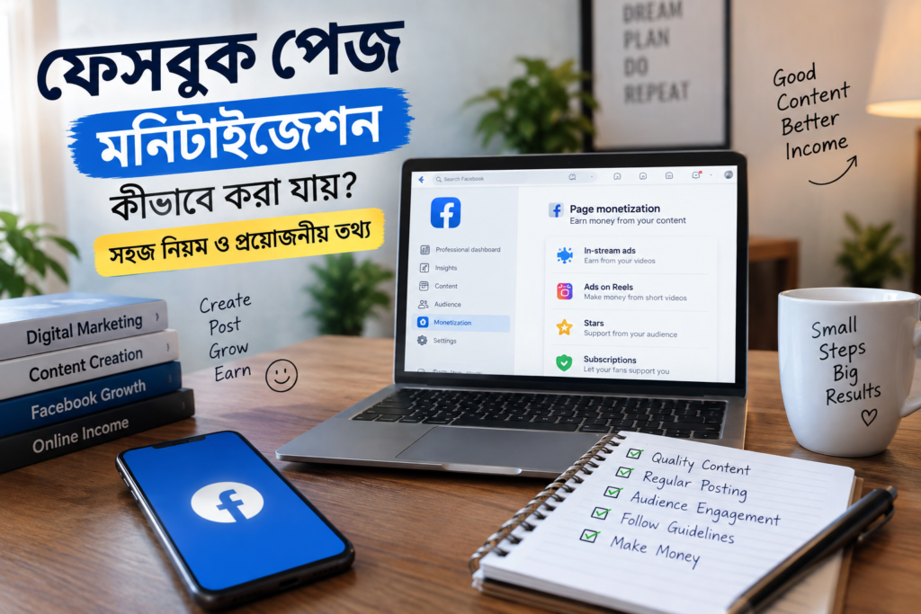 ফেসবুক পেজ মনিটাইজেশন করার নিয়ম ২০২৬